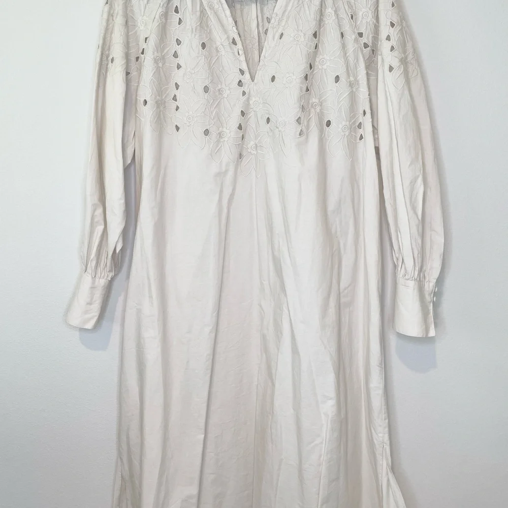 H&M Light Beige Dress with Eyelet Embroidery size S - Picture 6 of 7